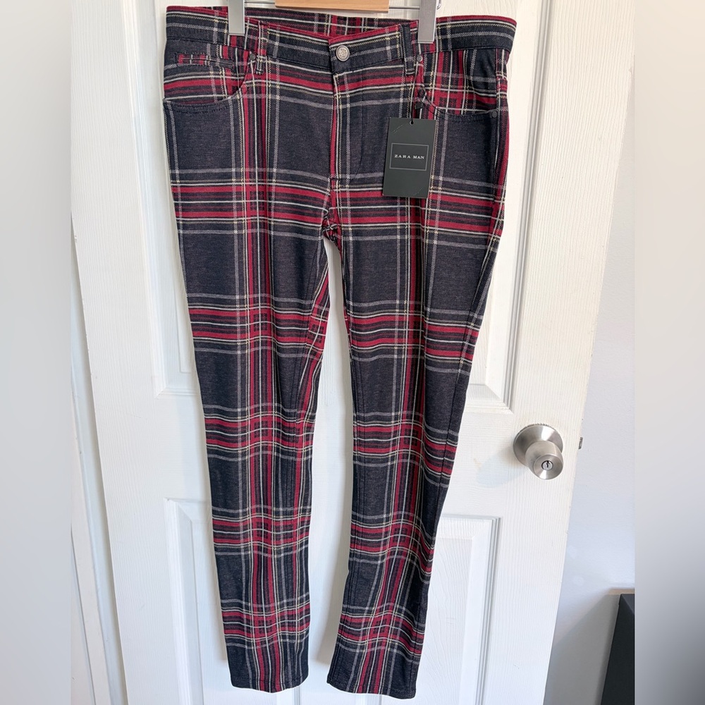 NWT Zara Men's Plaid Pants Size L